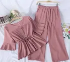 Poly Crepe Solid Clothing Set foor Girls, Gold 