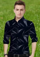 Lycra Printed Shirt For Men, Grey 