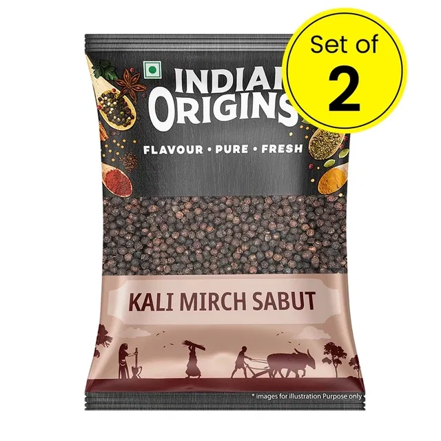 इंडियन ओरिजिन्स काली मिर्च साबुत 50 g (पैक ऑफ़ 2)