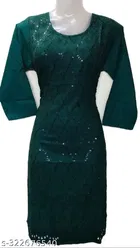 Cotton Blend Embellished Kurti for Women 