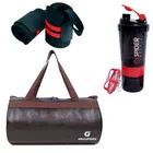 PU Leather Gym Bag with Wristband & Shaker Bottle 