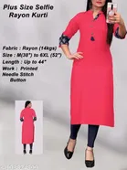 Rayon Solid Kurti for Women 