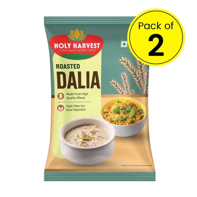 होली हार्वेस्ट रोस्टेड दलिया 2X500 g (पैक ऑफ 2)
