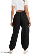 Cotton Blend Solid Trousers for Men, Black 