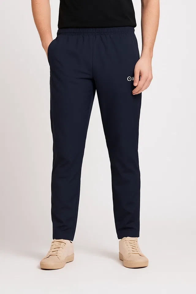Polyester Regular Fit Track Pants for Men (Blue, M)