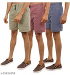 Cotton Shorts for Mens (Multicolor, 28) (Pack of 3)