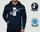 Fleece Printed Hoodie for Men, Blue 