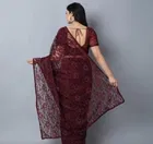 Net Solid Saree for Women 