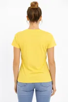 Cotton Blend Printed T-shirt for Men, Yellow 