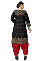 Cotton Blend Printed Salwar Suit with Dupatta for Women 
