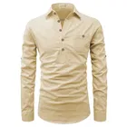 Trendy Cotton Full Sleeves Short Kurta For Men 
