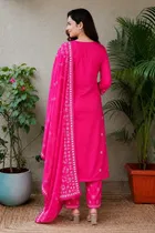 Rayon embroidered A-line Kurta Set for Women 