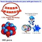 Baby Shark Theme Birthday Decoration,Red,Set of 1