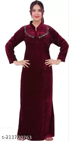 Velvet Nightdress Set for Women 