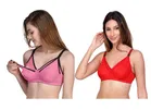 Cotton Blen Solid Non Padded Feeding Bras for Women 