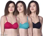 Cotton Blend Solid Padded Bra for Women 