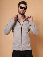 Fleece Printed Sweatshirt for Men, Grey 