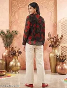 Floral Print Georgette Top for Women 