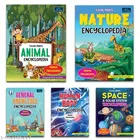 Young Minds Encyclopedia - Animals, General Knowledge, Space, Human Body, And Naature Encyclopedia For Kids, Set Of 5