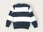 Acrylic Striped Sweater For Boys, Green & White 