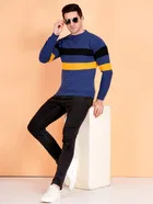 Full Sleeves Sweater For Men, Blue 