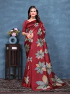 Mysore Silk Printed Saree for Women (Maroon, 6.3 m)