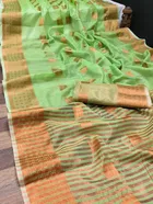 Cotton Linen Printed Saree for Women 