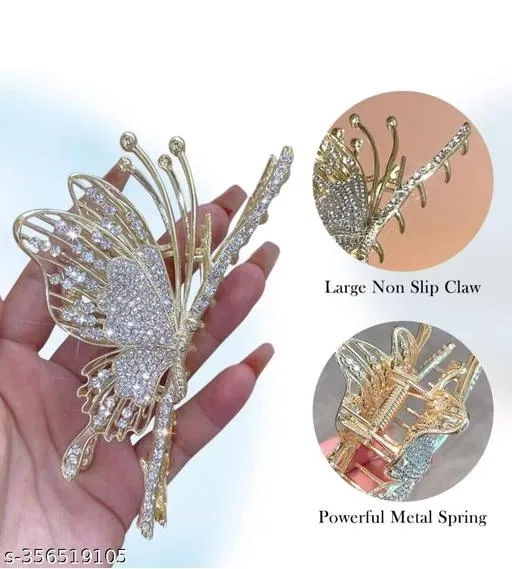Metal Hair Clutcher for Women (Multicolor, Pack of 1)