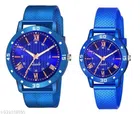 Analog Watch for Couple (Multicolor, Pack of 2)