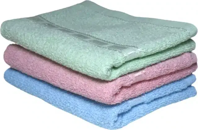 Cotton Super Absorbent Antibacterial Face & Hand Towels (Pack of 3) (Multicolor, 14x21 inches)