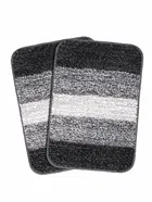 ELEDECOR Microfiber Striped Anti Skid Bathmats 