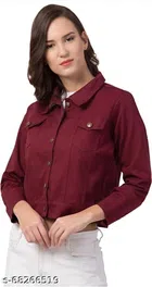 Full Sleeves Solid Jacket for Women & Girls (Maroon, S)