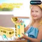 Plastic Bus Shape Sipper Bottle for Kids, Multicolor 