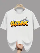 Polyester Printed Half Sleeves T-Shirts For Men, White 