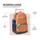 Gear Vintage 2 Anti Theft, 28L Water Resistant Faux Leather Laptop Backpack for Men & Women, Tan Black