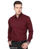 Cotton Blend Solid Full Sleeves Shirt for Men 