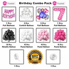 Rainbow Theme 7th Happy Birthday Decoration,Multicolour,Set Of 1