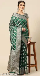 Organza Zari Woven Saree for Women 
