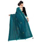 सिद्धिदाता टेक्सटाइल विमेंस प्लेन जॉर्जेट लेस बॉर्डर साड़ी विद अन-स्टीट्च्ड ब्लाउज पीस 