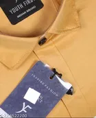 Cotton Blend Solid Shirt for Men, Yellow 