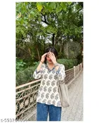 Floral Cotton Regular Kurti for Women 