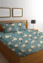 Glace Cotton Fitted Bedsheet with 2 Pillow cover 