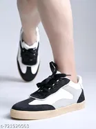 Solid Synthetic Slip-on Mid-Top Sneakers for Women 