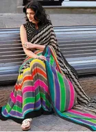 Georgette Saree with Unstitched Blouse Piece for Women 