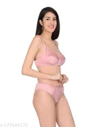 Polycotton Bra with Panty for Women 