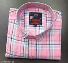 Cotton Blend Checkred Shirt for Men, Pink 
