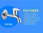 Stainless Steel Long Body Bib Cock Tap with Wall Flange 