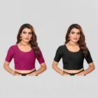 Half Sleeves Stitched Blouse for Women (Pack of 2) (Multicolor, 30)