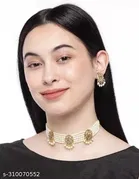 Alloy Necklace with Earrings for Women 