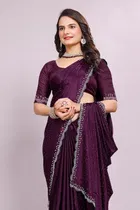 Poly Silk Embellished Saree for Women 